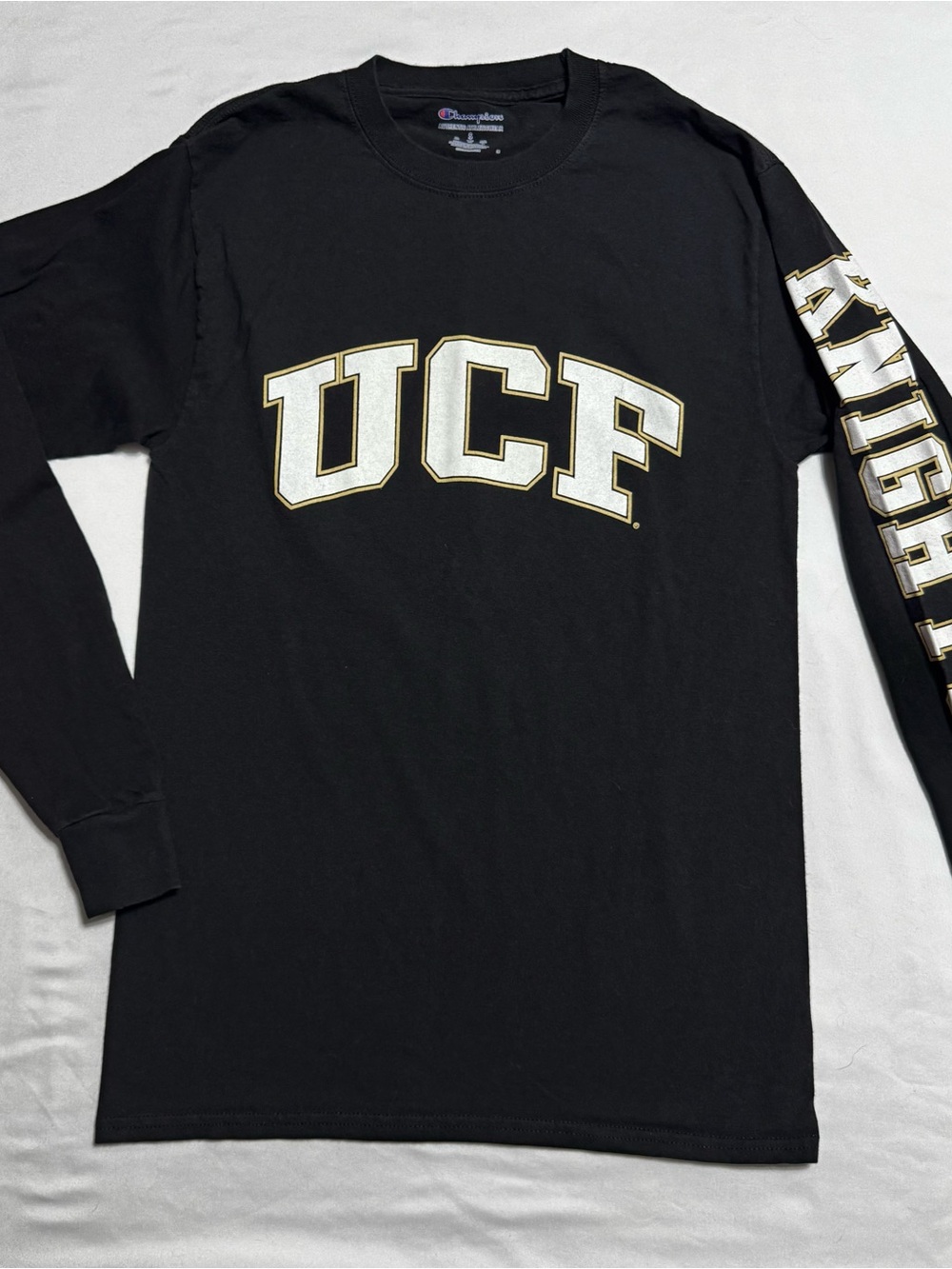 Champion UCF Knights Black Long Sleeve Graphic Shirt Size S